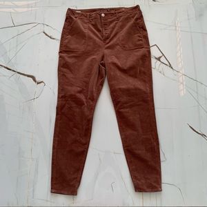 American Eagle Wmns Super Stretch Curvy High Rise Jeggings Fit Brown Jeans Sz 18